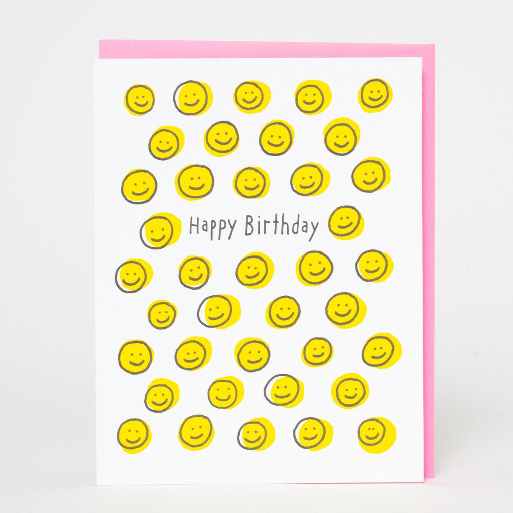 Smileys Birthday Letterpress Greeting Card