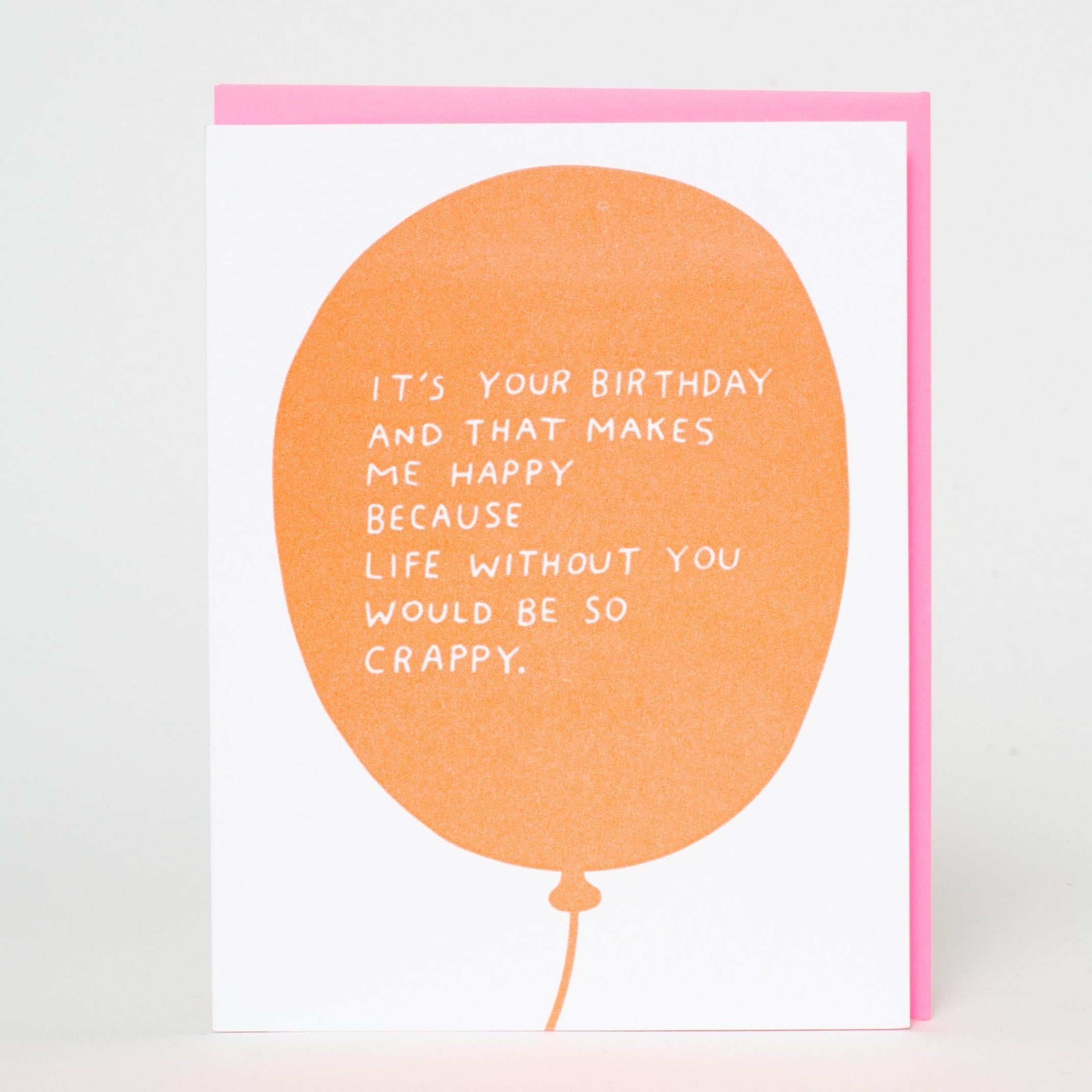Birthday Balloon Funny Letterpress Greeting Card