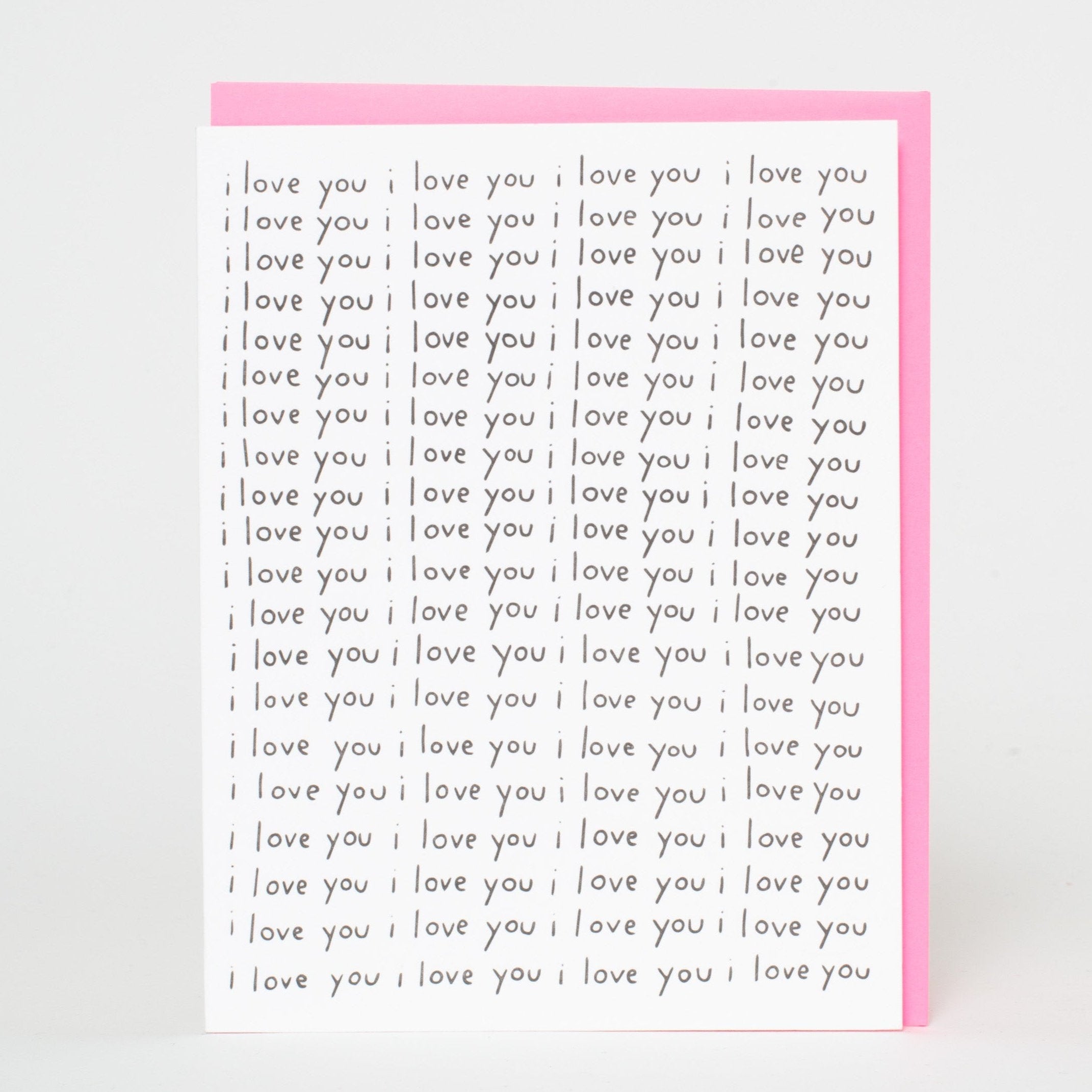 I Love You All Over Letterpress Greeting Card