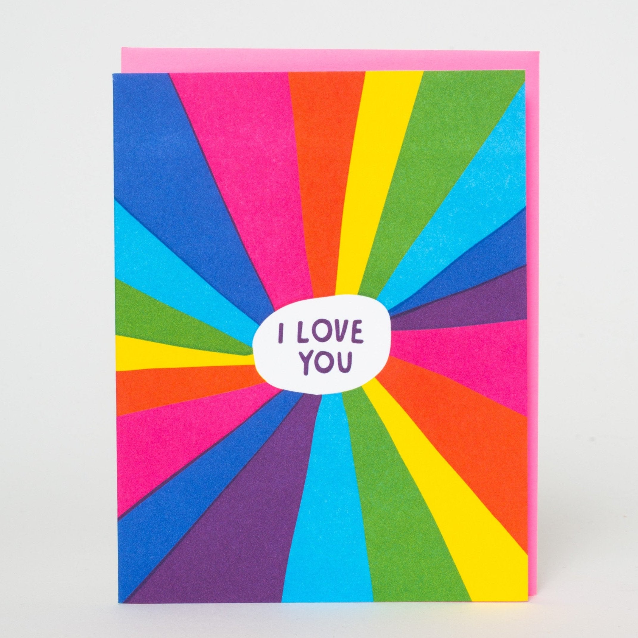 Rainbow I Love You Letterpress Greeting Card