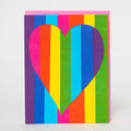 Rainbow Love Heart Letterpress Greeting Card