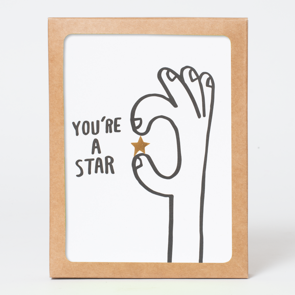 Gold Stars Greeting Card Box Set