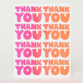 Thank You On Repeat Letterpress Greeting Card