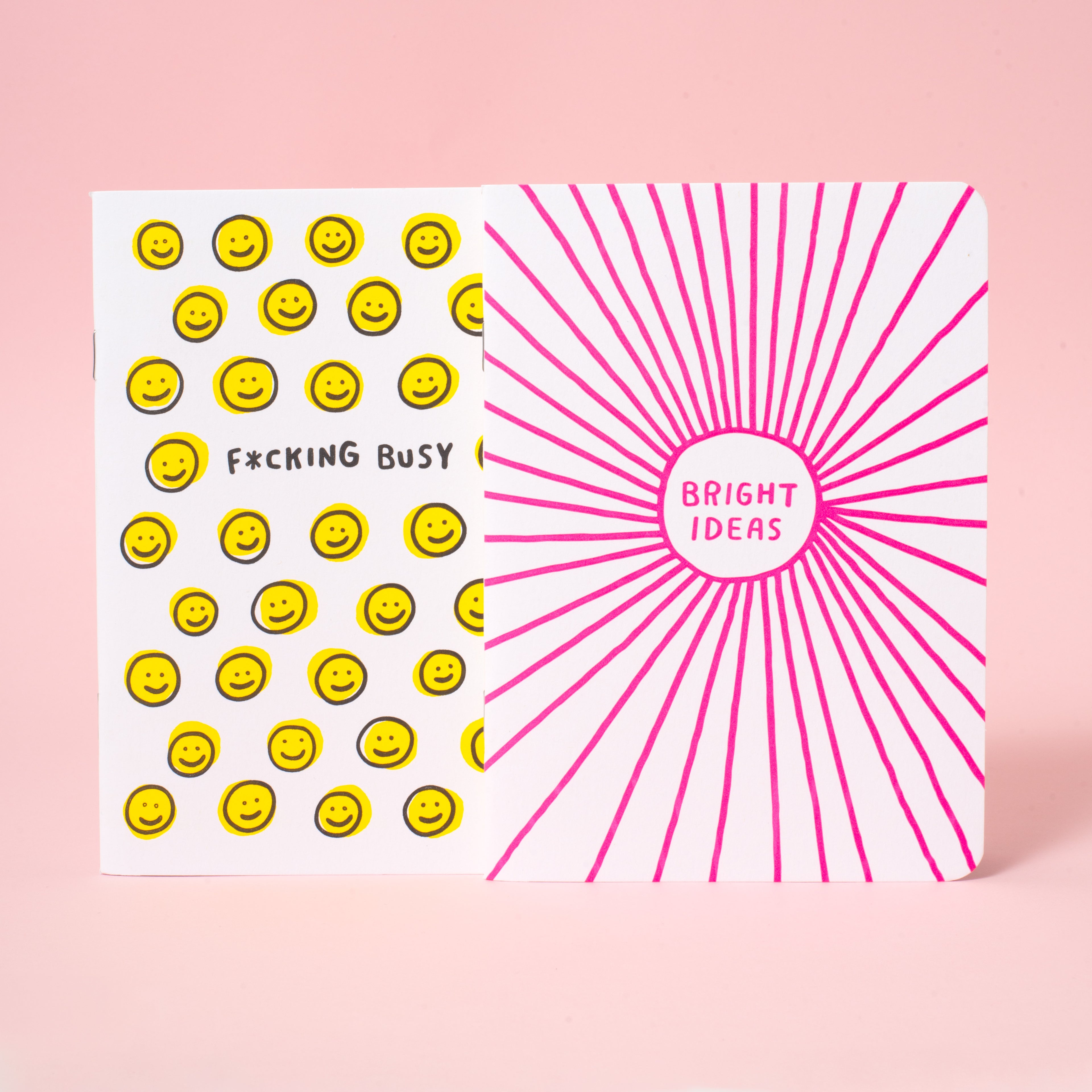 B6 Softcover Blank Notebook 2-Pack: Busy & Smiles