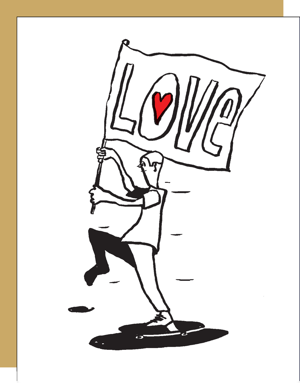 Love Skater Letterpress Greeting Card