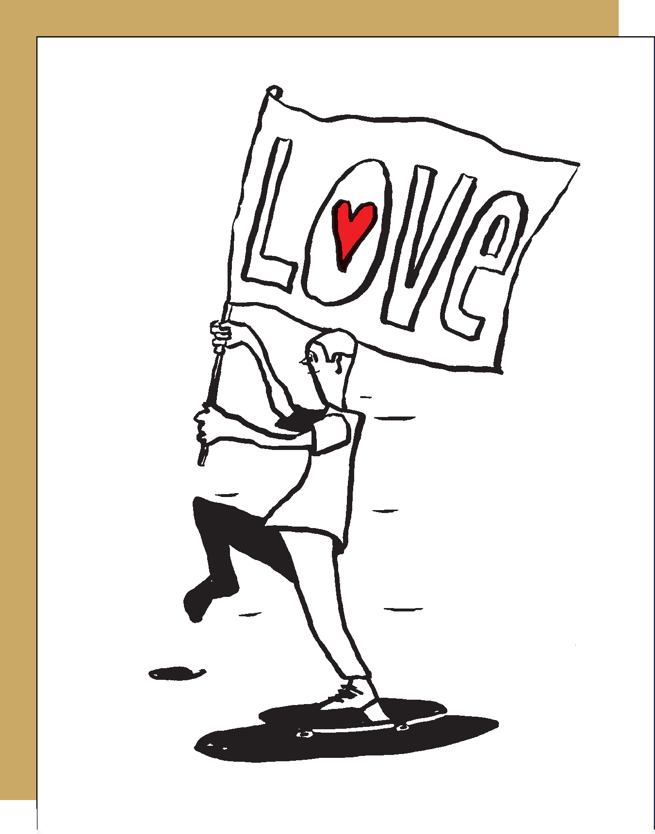 Love Skater Letterpress Greeting Card