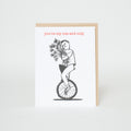One and Only Unicycler Letterpress Greeting Card