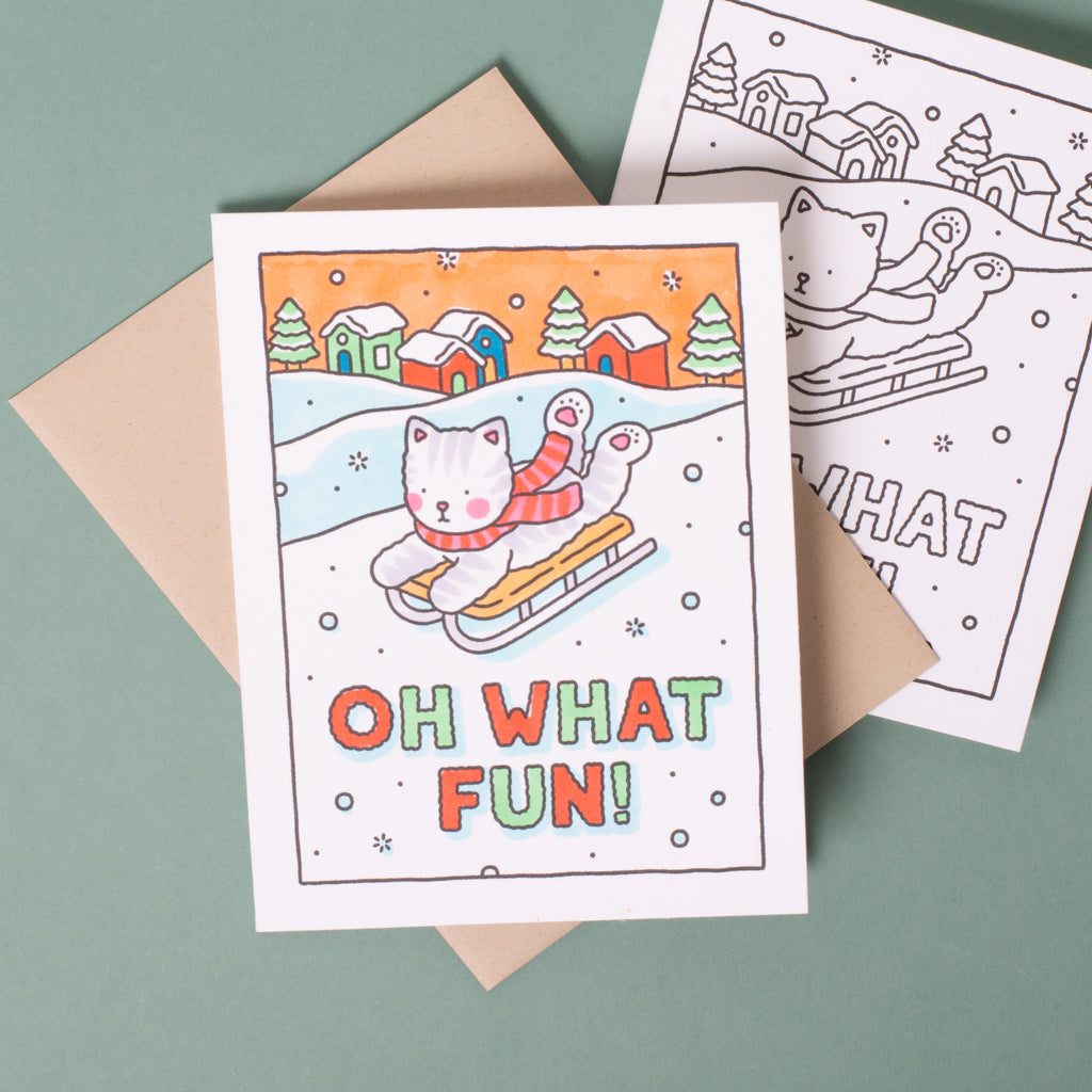 Oh What Fun! Holiday Coloring Card
