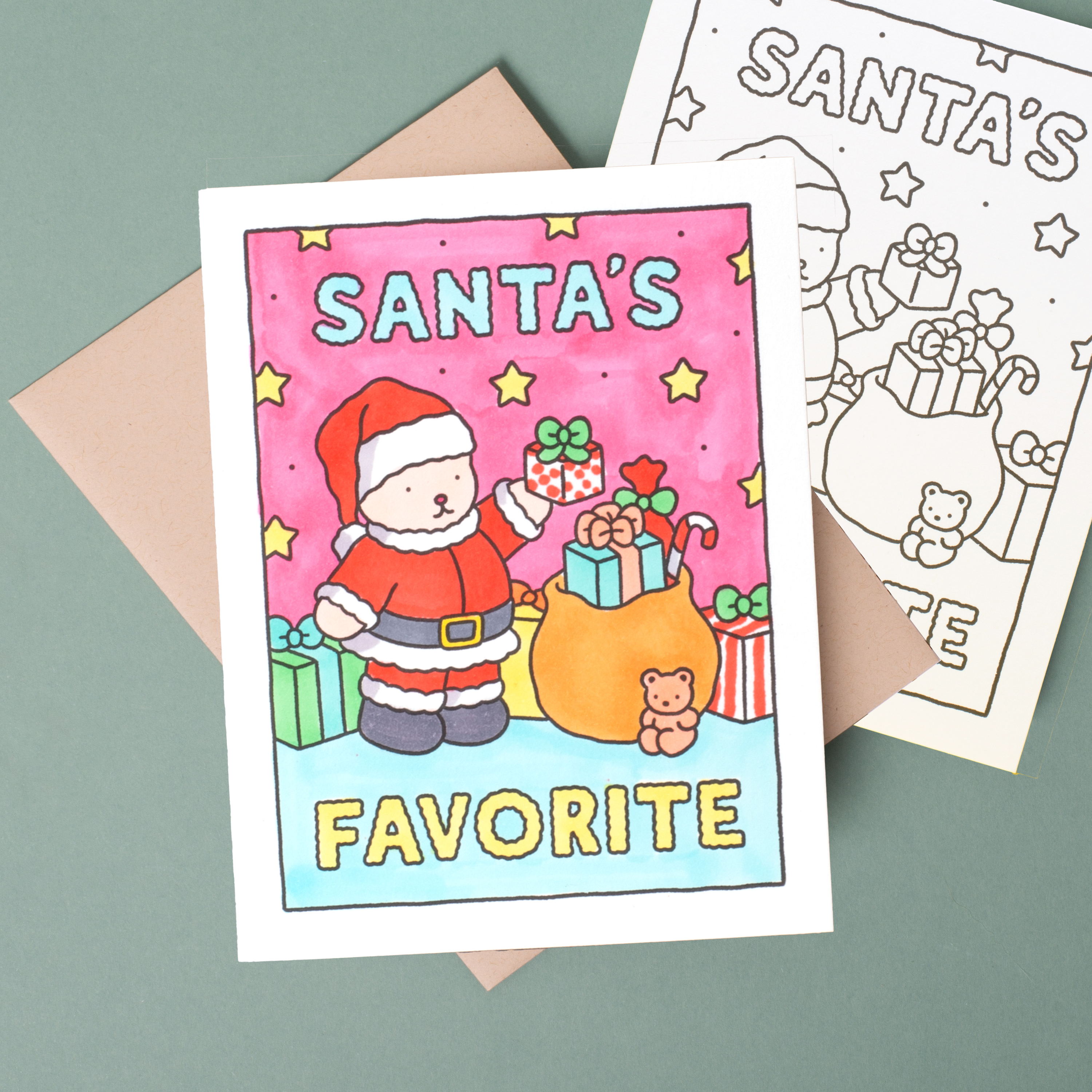 Santa's Favorite Holiday Coloring Card
