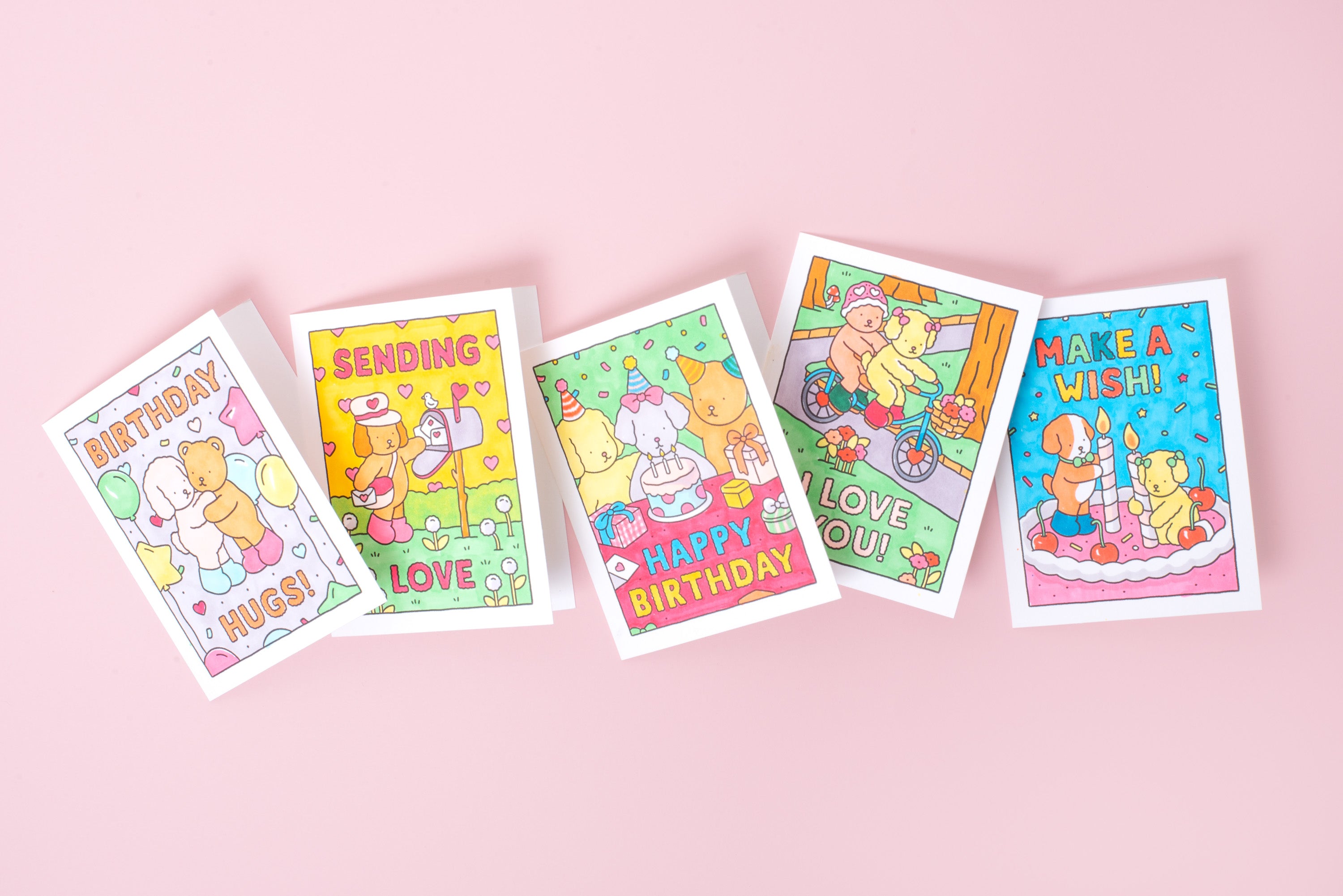 Happy Birthday Cake Party DIY Bobbie Goods Coloring Letterpress Greeting Card