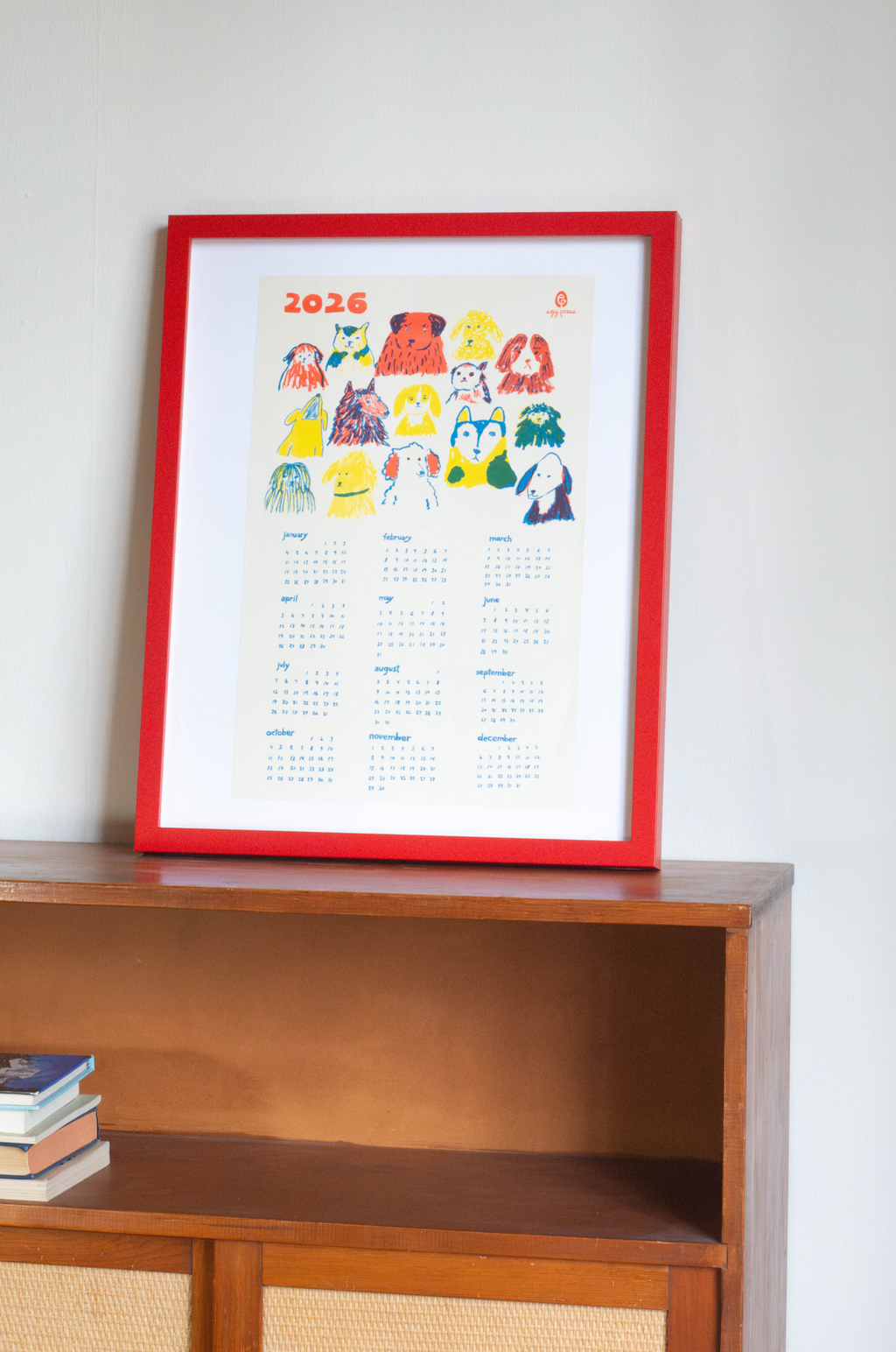 Dogs 2026 Calendar Illustrated Risograph Print