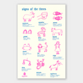 Zodiac Signs Art Poster Risograph Print