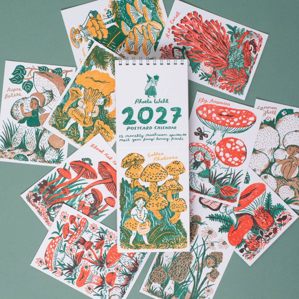 2027 Phoebe Wahl Letterpress Postcard Wall Calendar