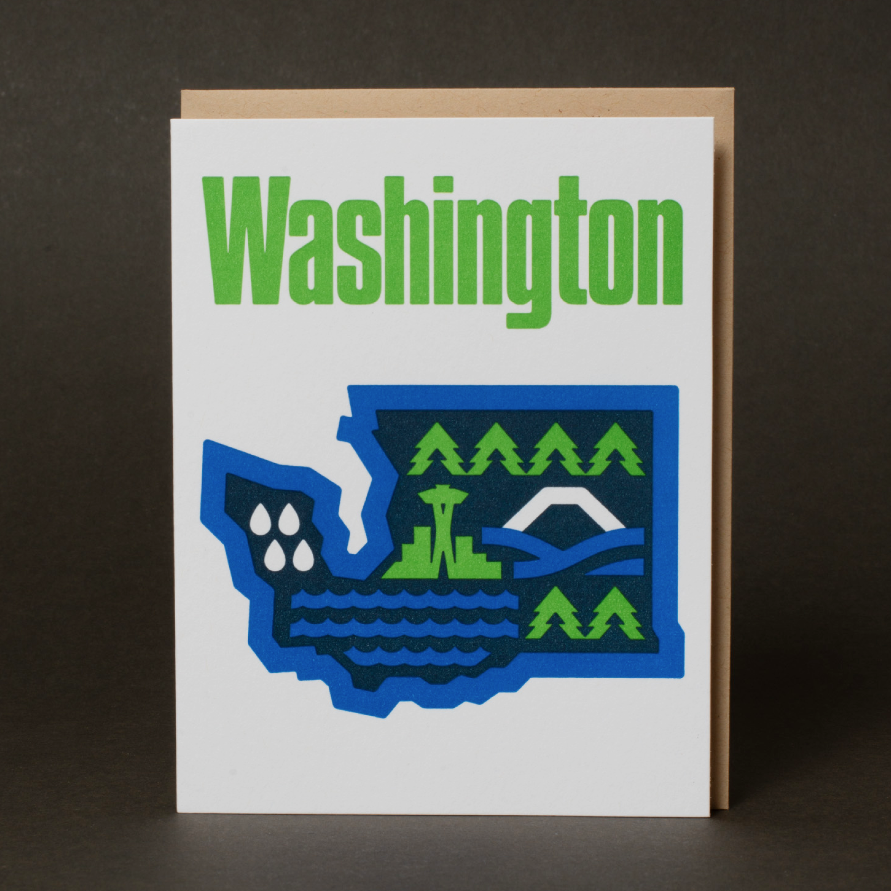 Washington State Letterpress Greeting Card