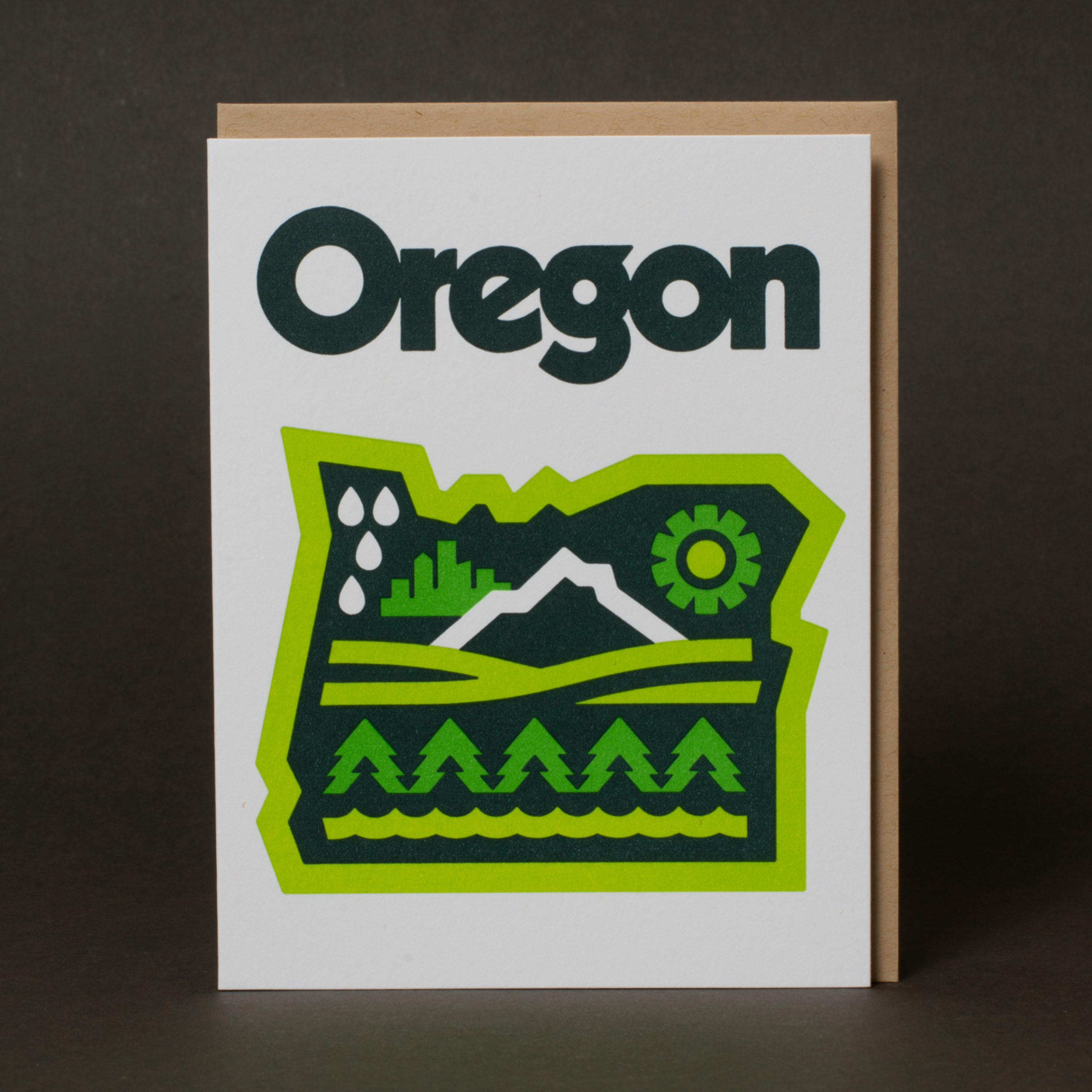 Oregon State Letterpress Greeting Card