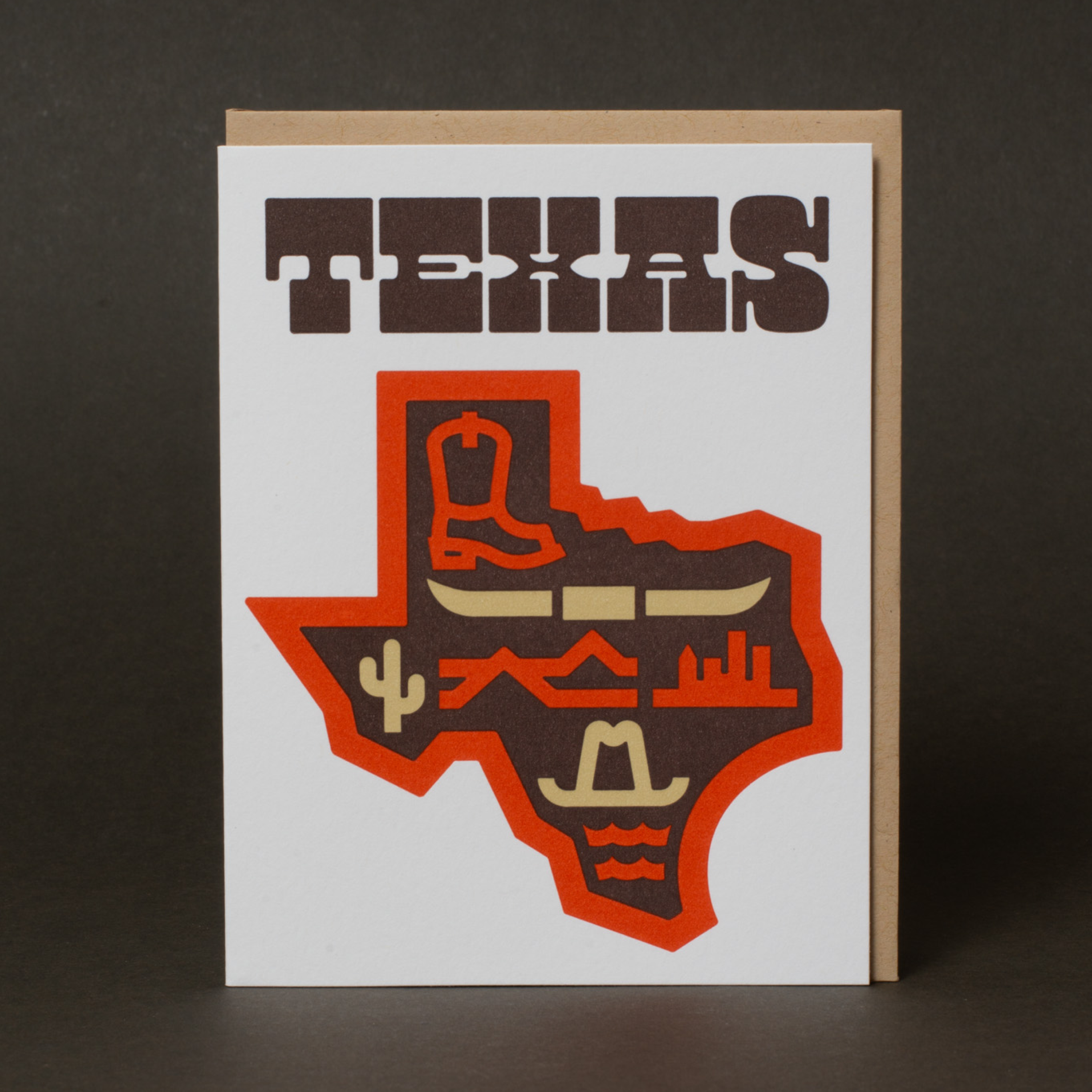 Texas State Letterpress Greeting Card by Aaron Draplin