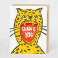 Cheetah Roar Cutout Thank You Letterpress Greeting Card