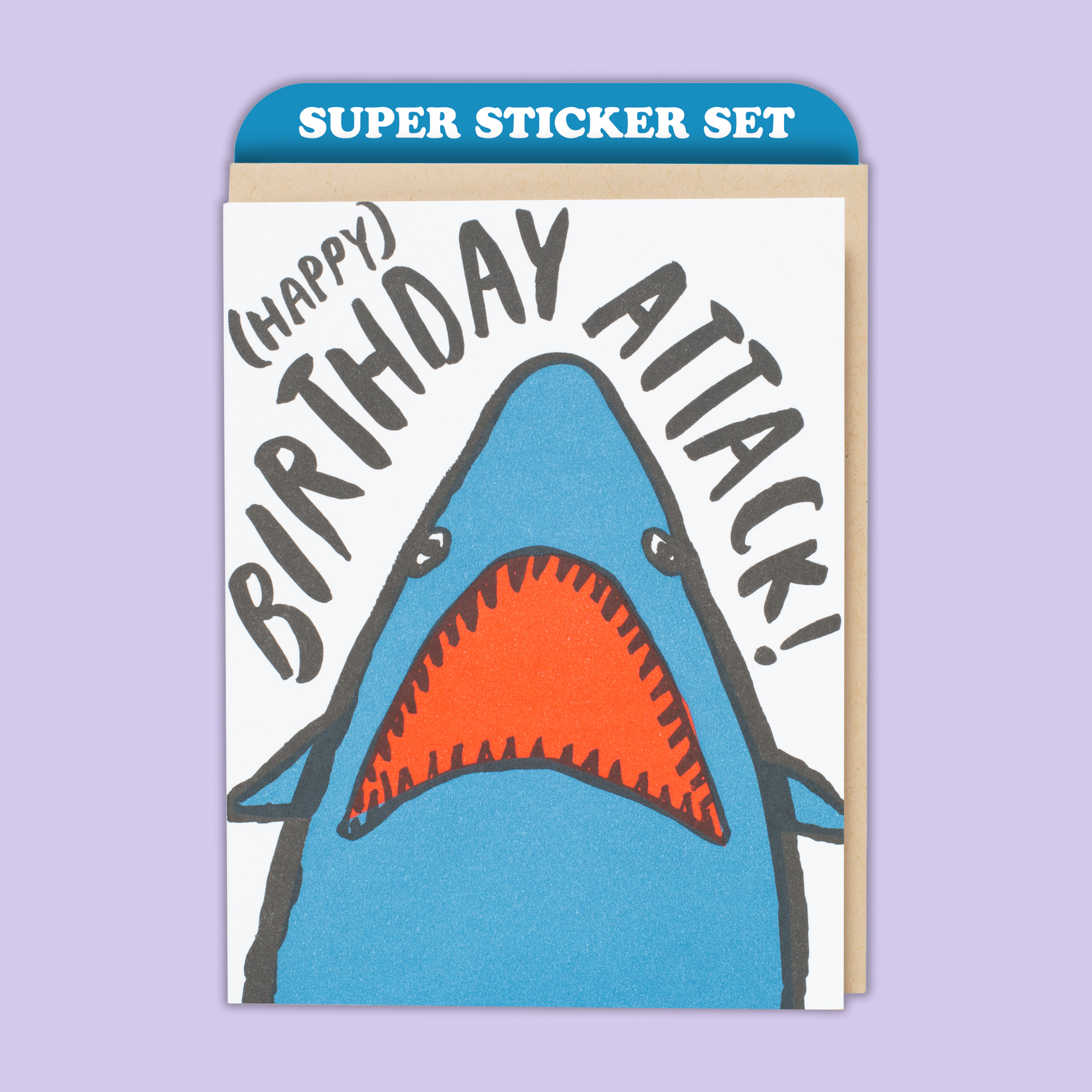 Card & Sticker Sheet Set - Shark Birthday