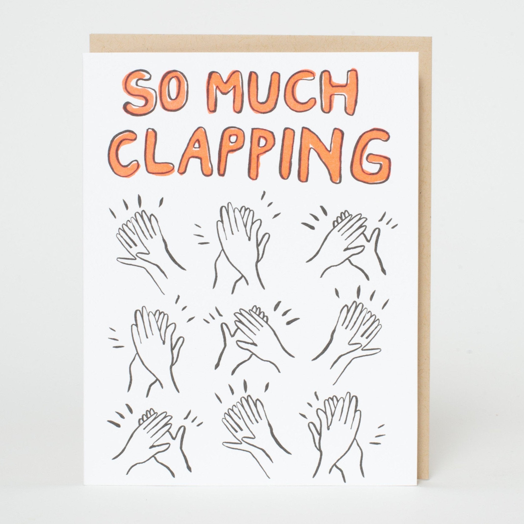 Clapping Congrats Letterpress Greeting Card