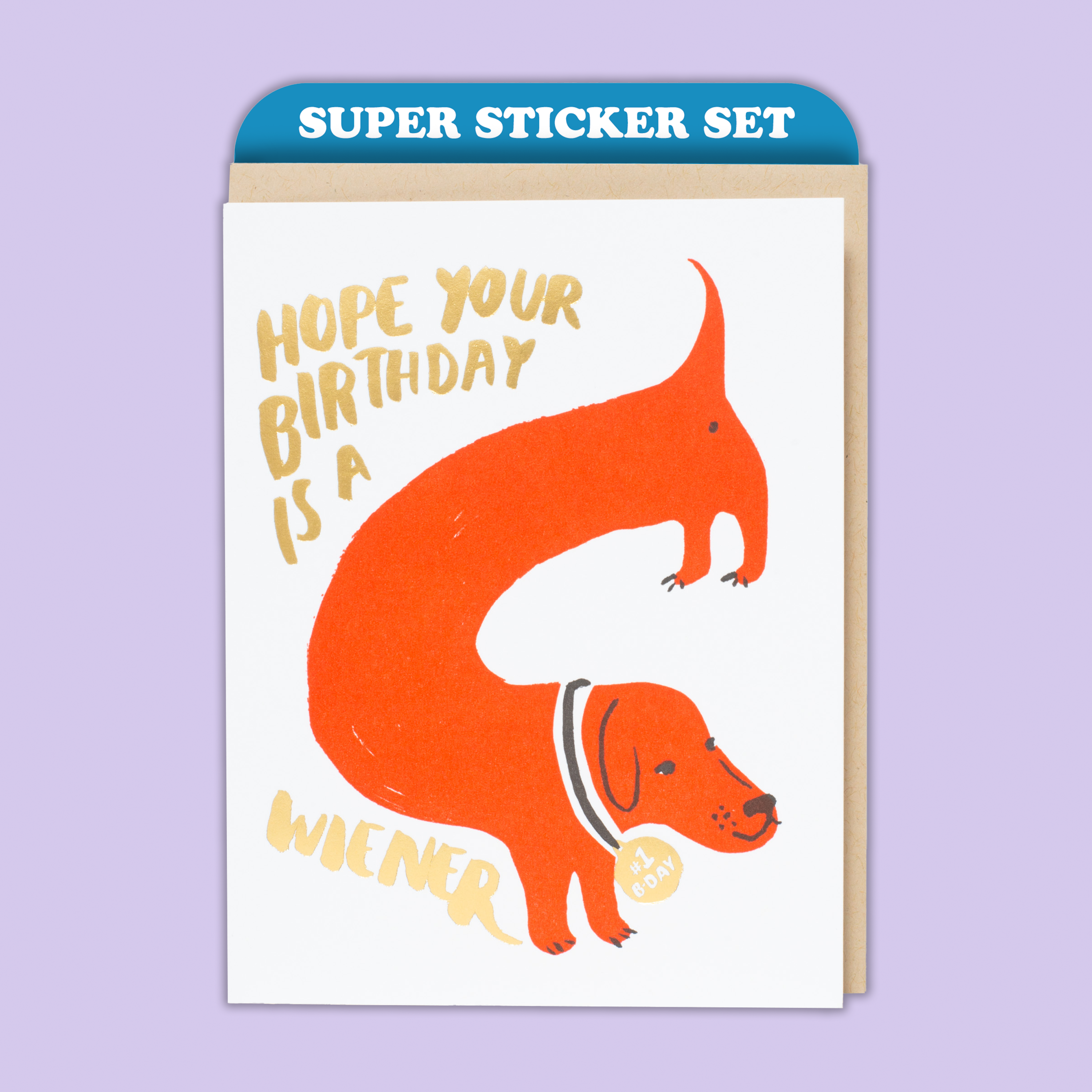 Card & Sticker Sheet Set - Wiener Birthday