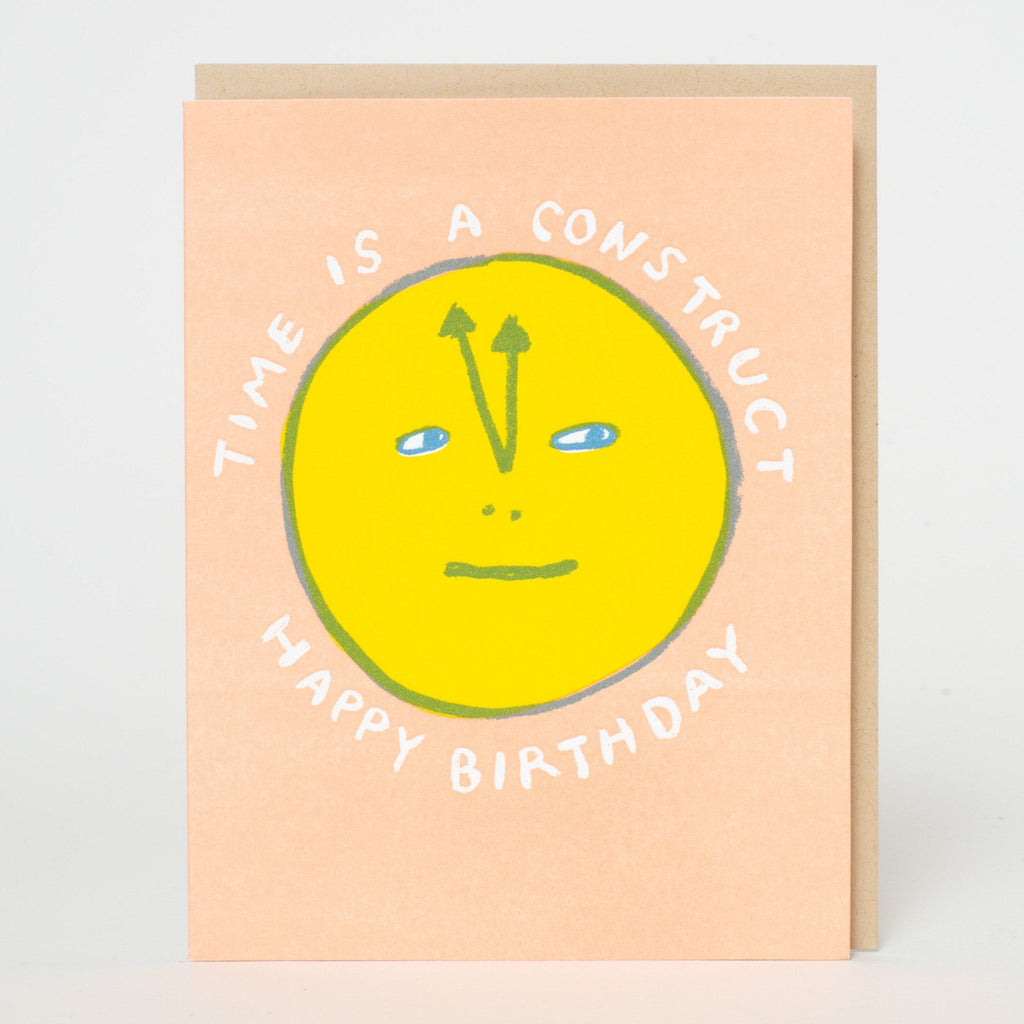 Funny Time Birthday Letterpress Greeting Card