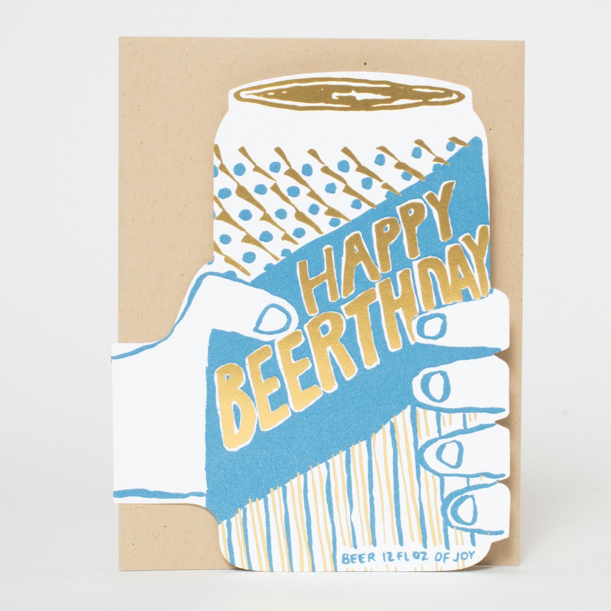 Beer Birthday Letterpress Greeting Card
