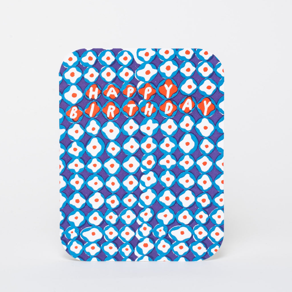 Clover Pattern Birthday Letterpress Greeting Card