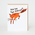 Foxiest Fox Love Letterpress Greeting Card