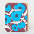 Blue Poppy Wedding Letterpress Greeting Card