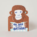 Go Ape Monkey Birthday Letterpress Greeting Card