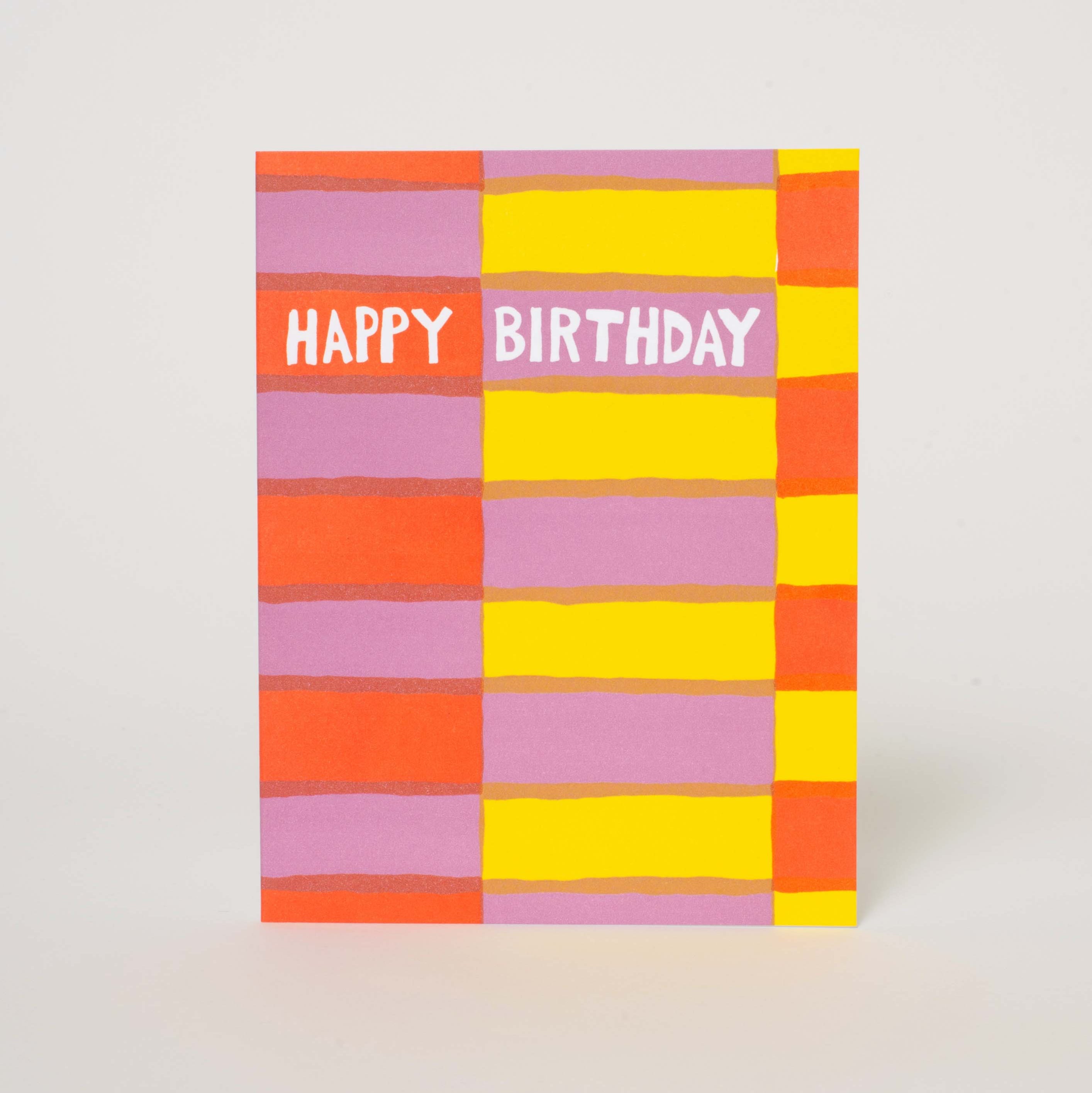Fruit Stripe Birthday Letterpress Greeting Card