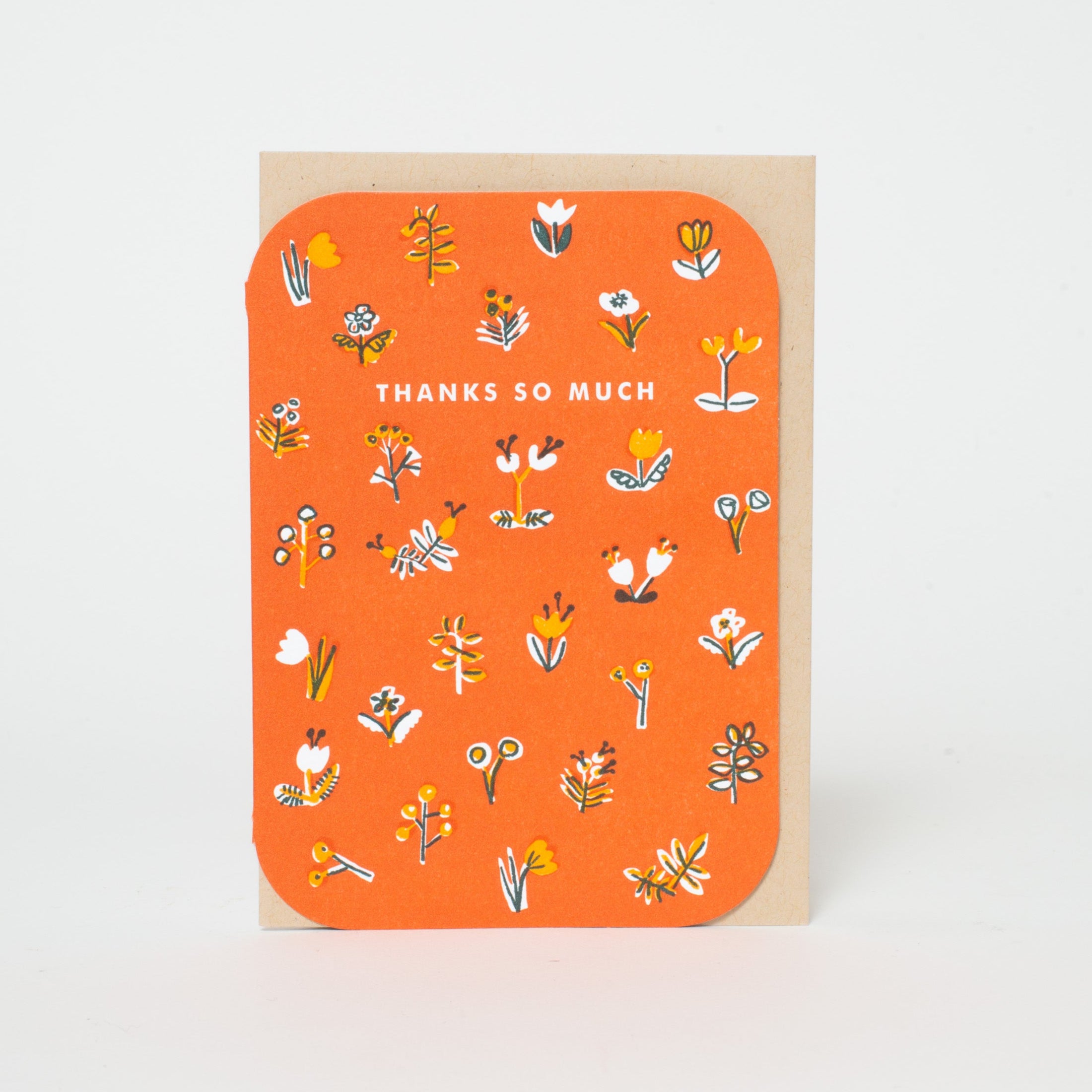 Thank You Flowers Letterpress Greeting Card