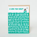 I Like You Best Meadow Love Letterpress Greeting Card