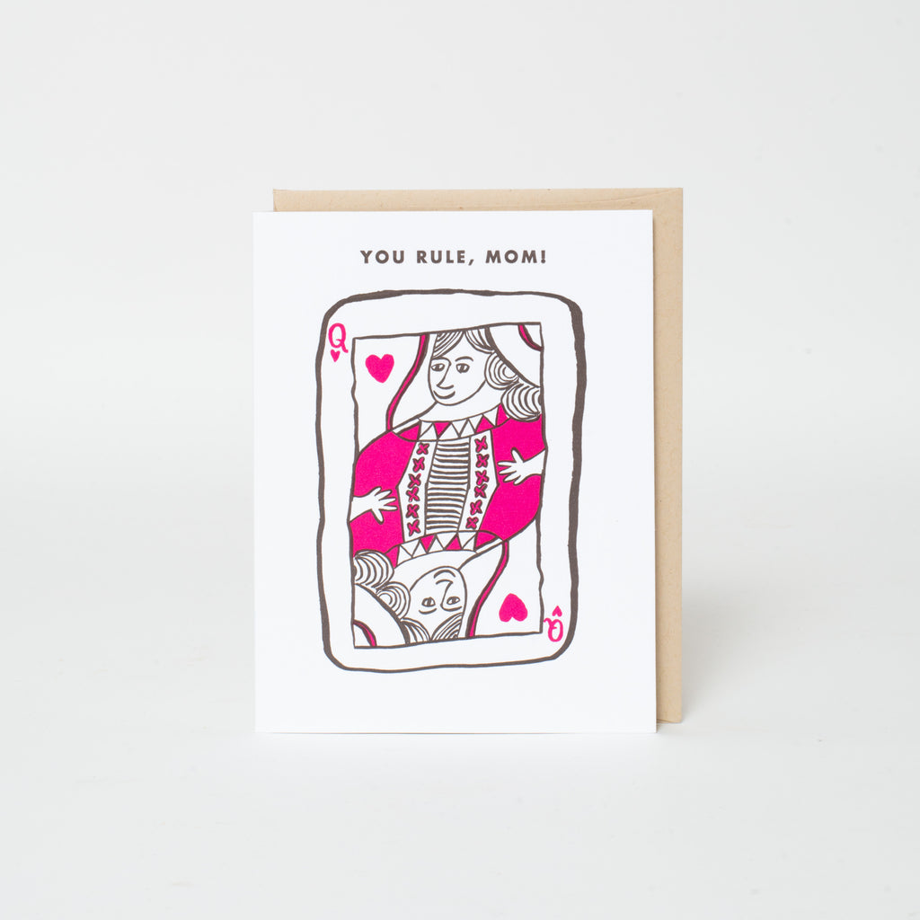 You Rule Mom Card Punny Letterpress Greeting Card