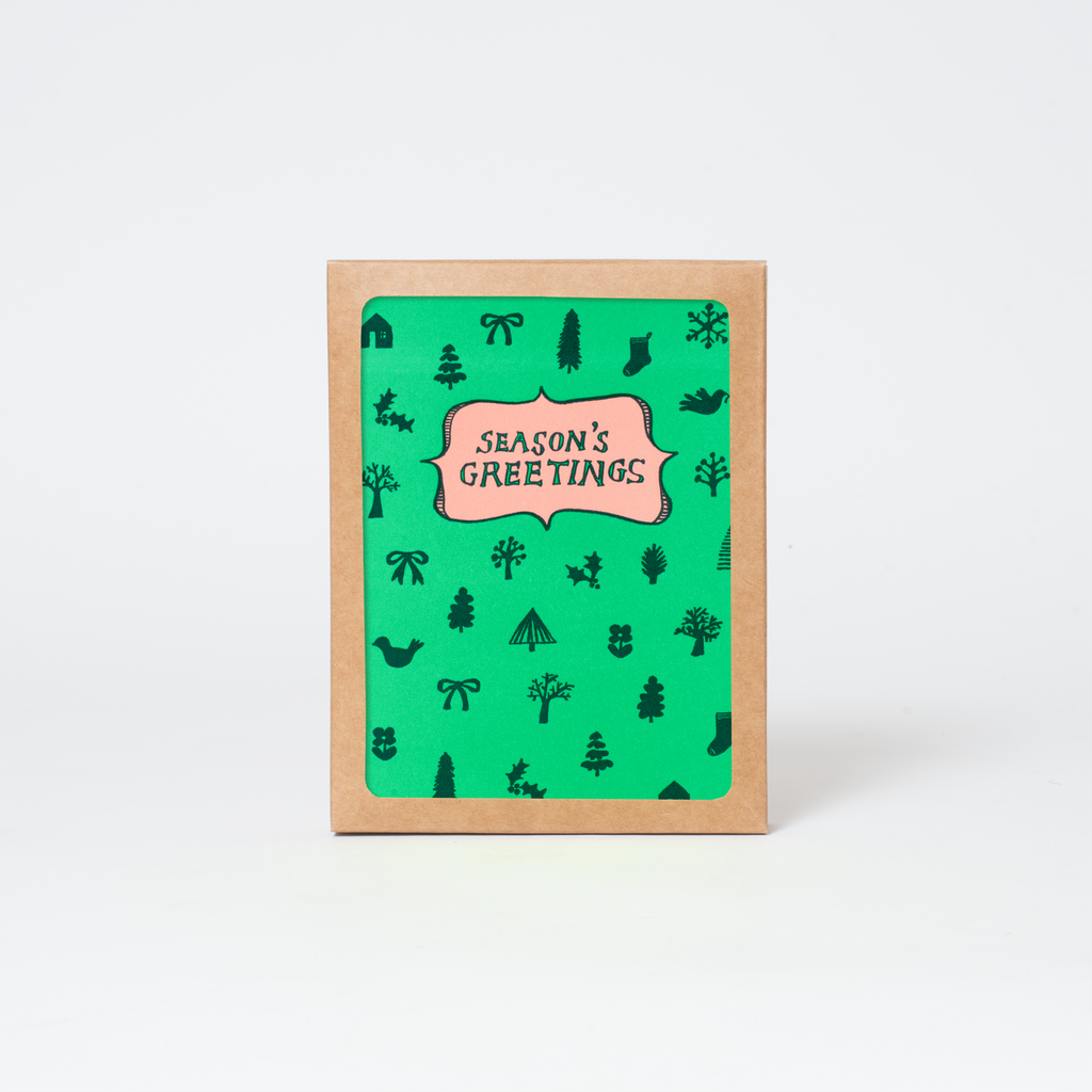 Season's Greetings Holiday Letterpress Greeting Card