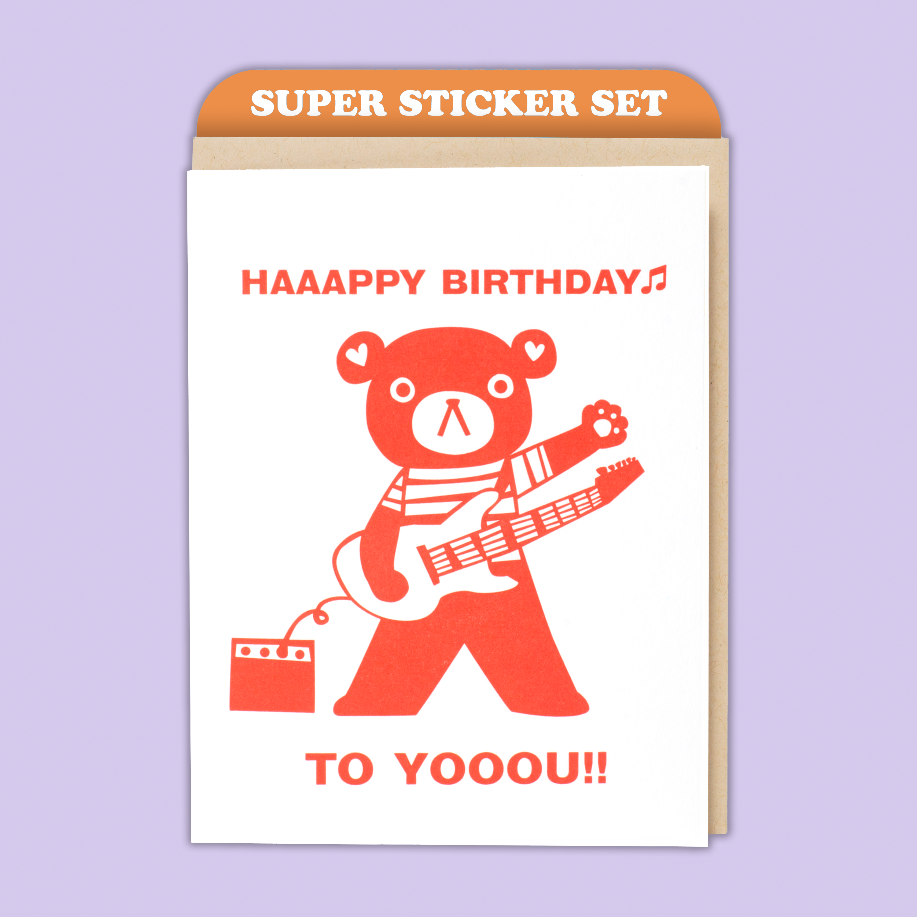 Card & Sticker Sheet Set - Bear Birthday