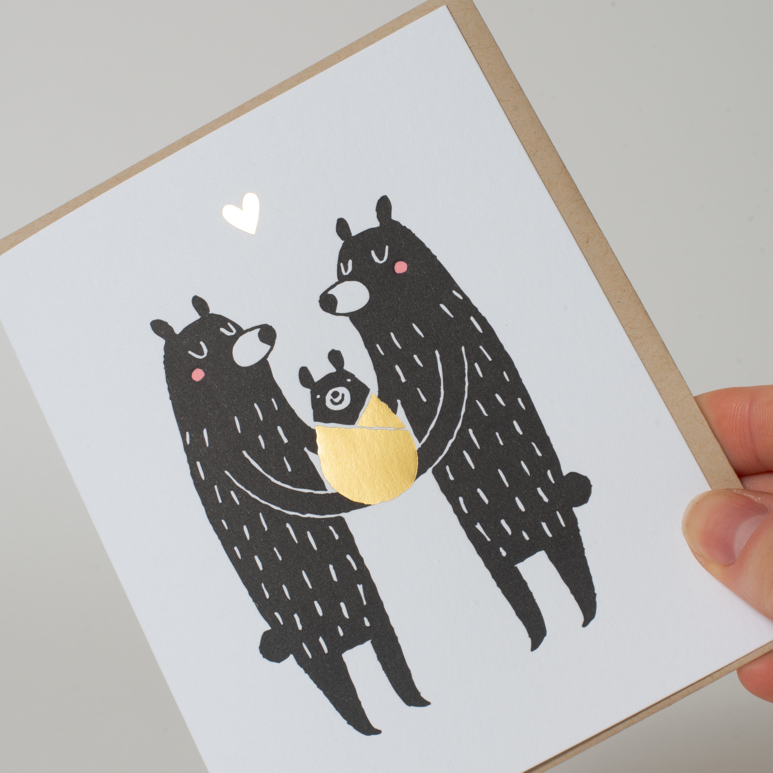 New Baby Bears Letterpress Greeting Card