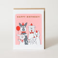 Dog Party Birthday Letterpress Greeting Card