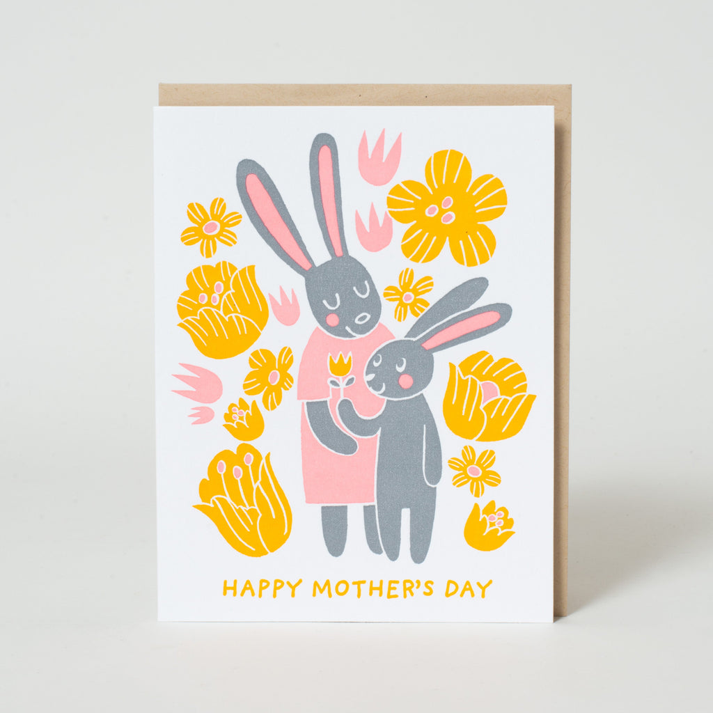 Bunny Mother's Day Letterpress Greeting Card