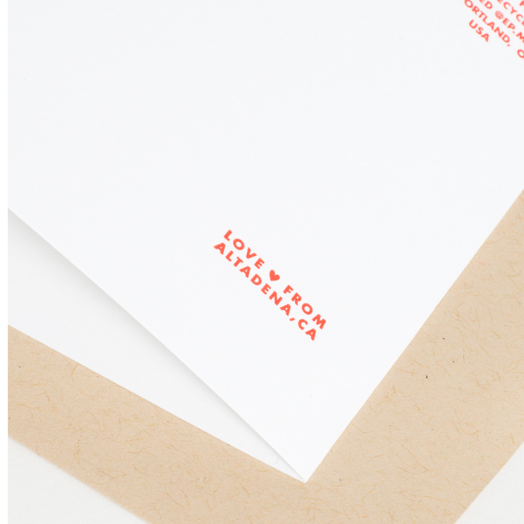 Tulip Fox & Bunny Letterpress Greeting Card