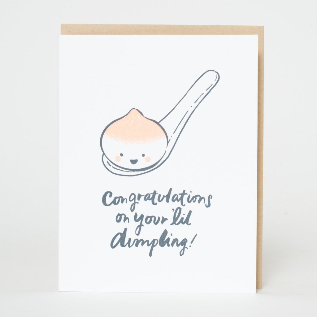 Lil Dumpling New Baby Congrats Letterpress Greeting Card