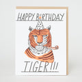 Tiger Side Eye Birthday Letterpress Greeting Card