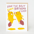 Punny Beaver Birthday Letterpress Greeting Card