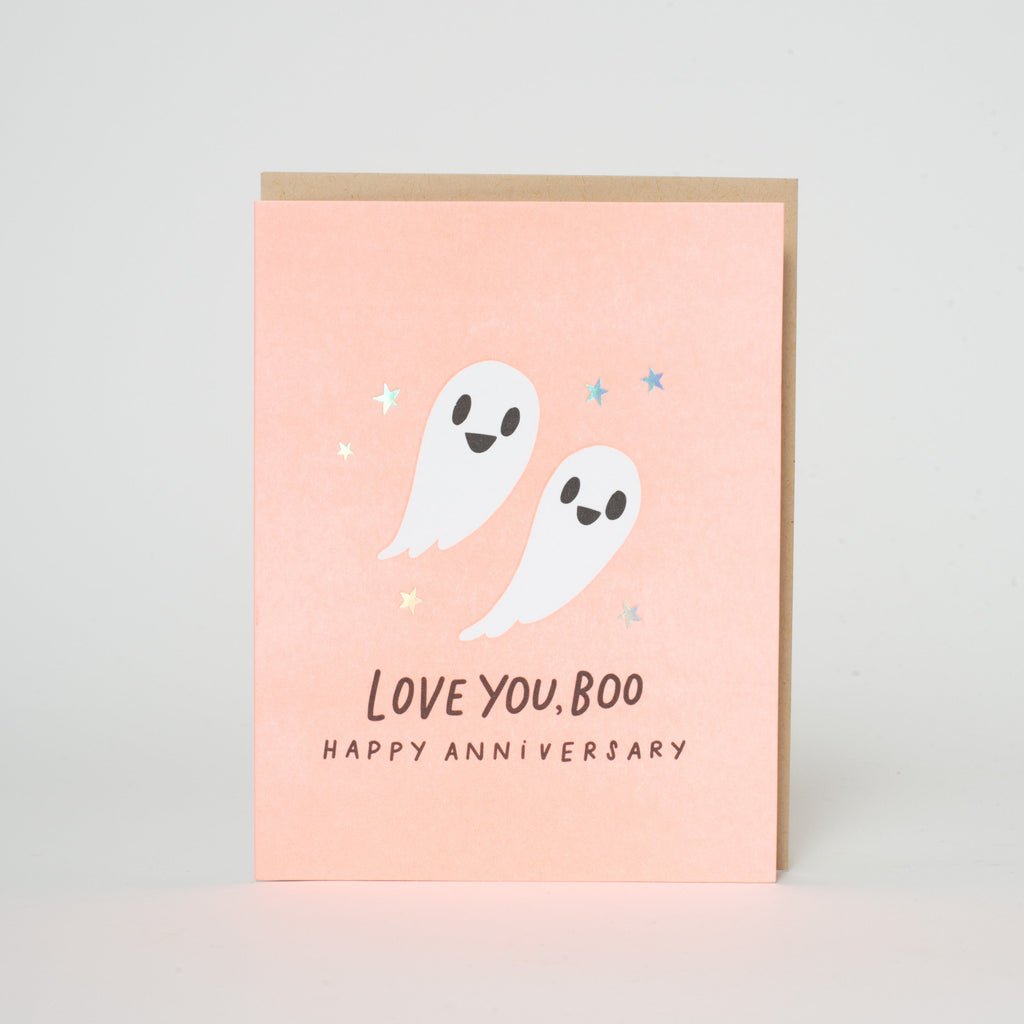 Ghosts Funny Anniversary Letterpress Greeting Card