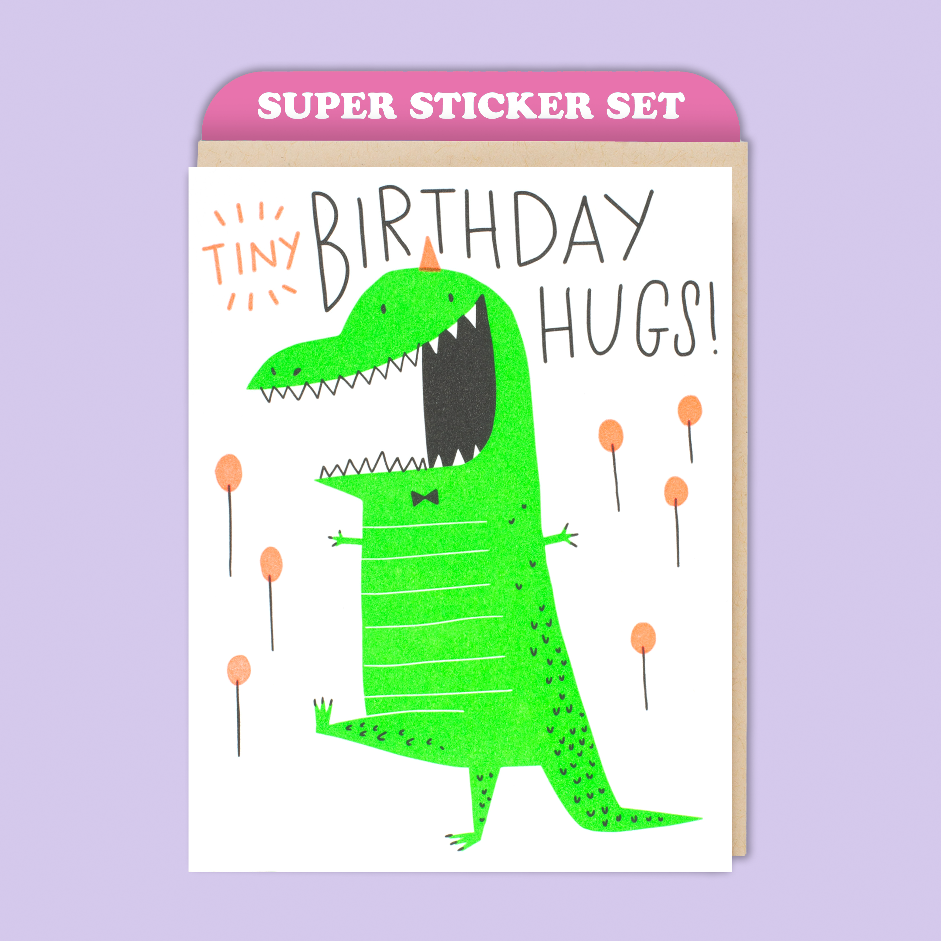Card & Sticker Sheet Set - Dino Bday Hugs