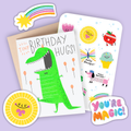 Card & Sticker Sheet Set - Dino Bday Hugs