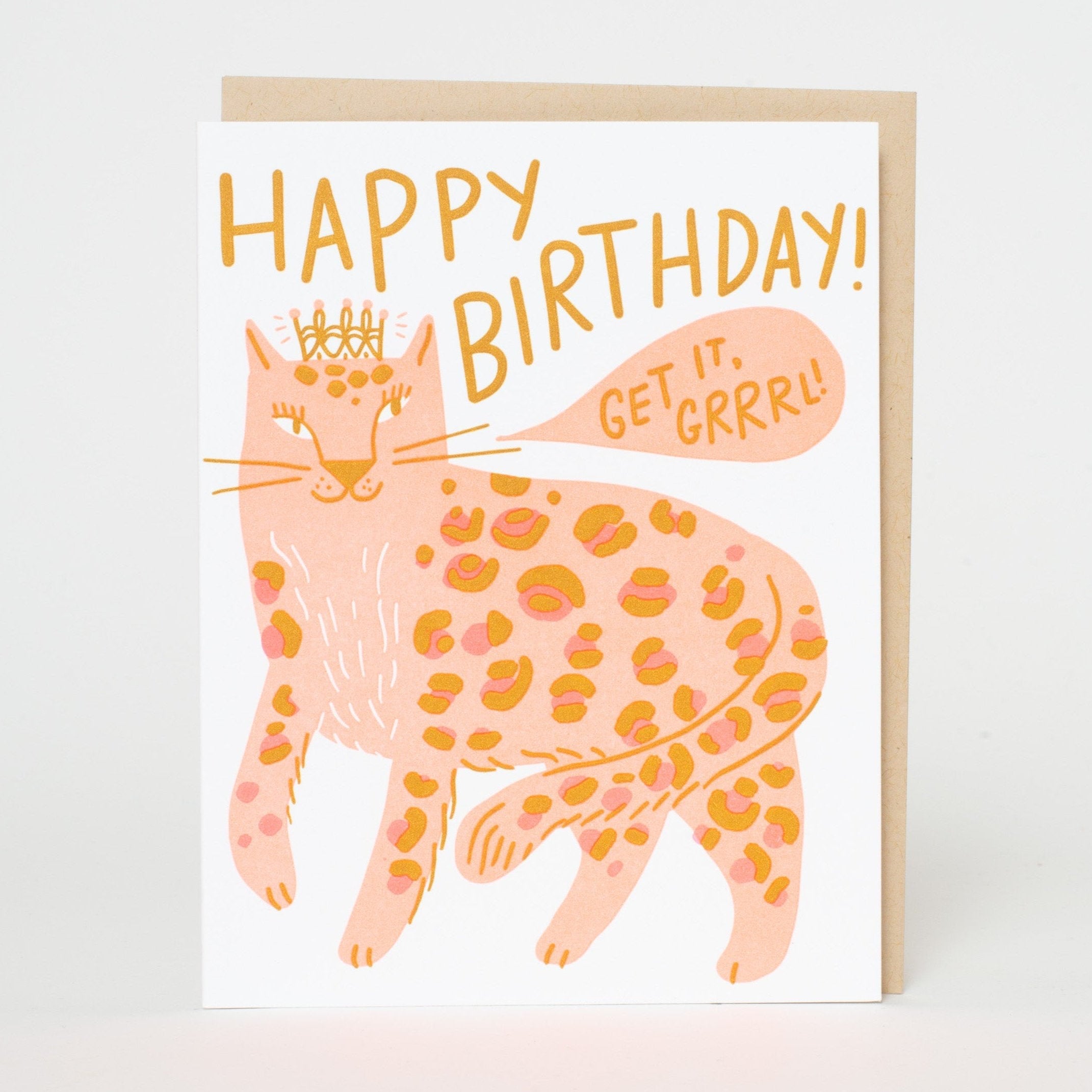 Birthday Girl Leopard Letterpress Greeting Card