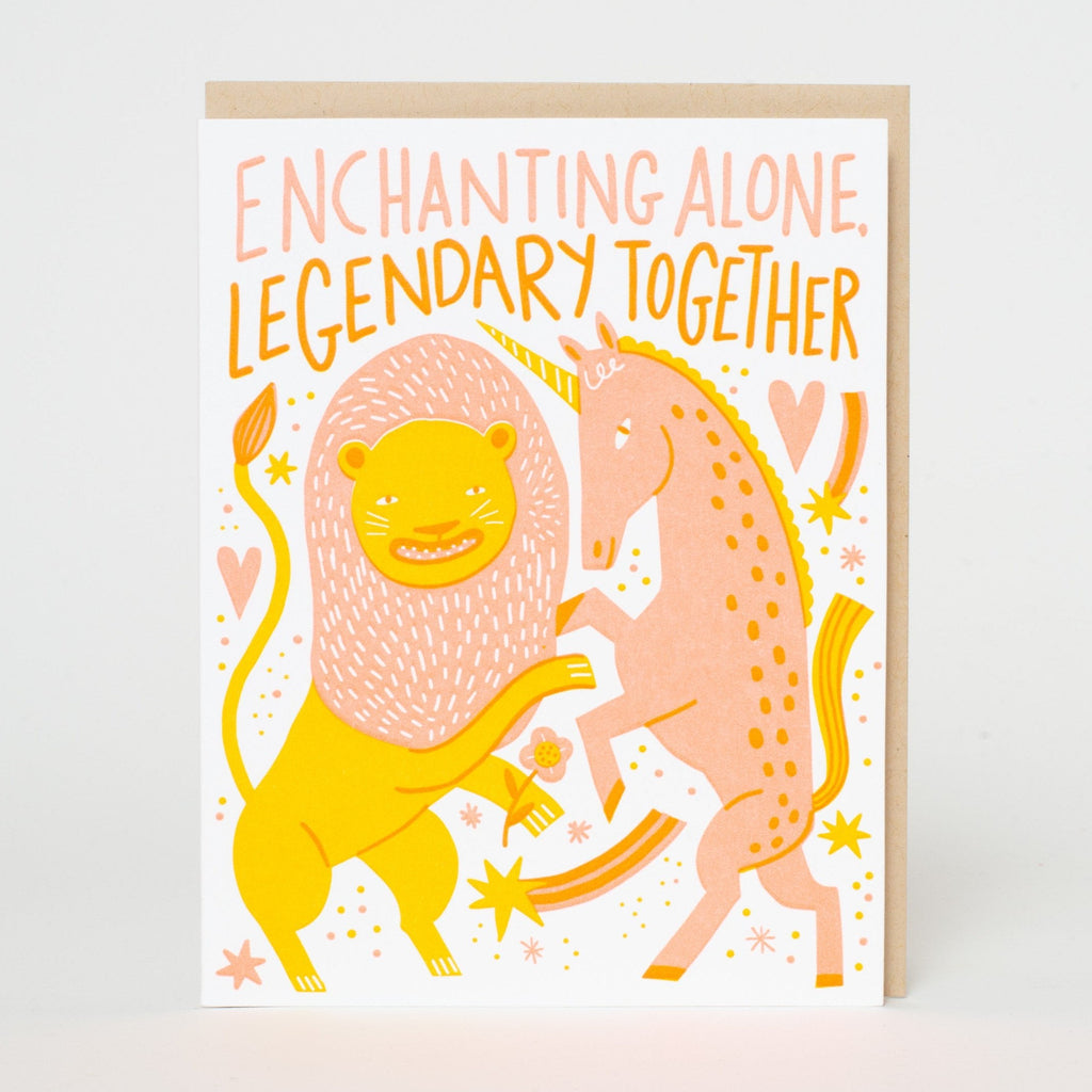 Legendary Together Wedding Letterpress Greeting Card