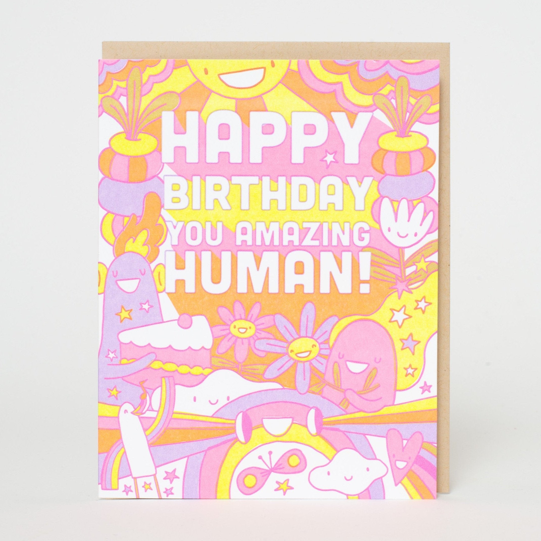 Amazing Human Birthday Letterpress Greeting Card