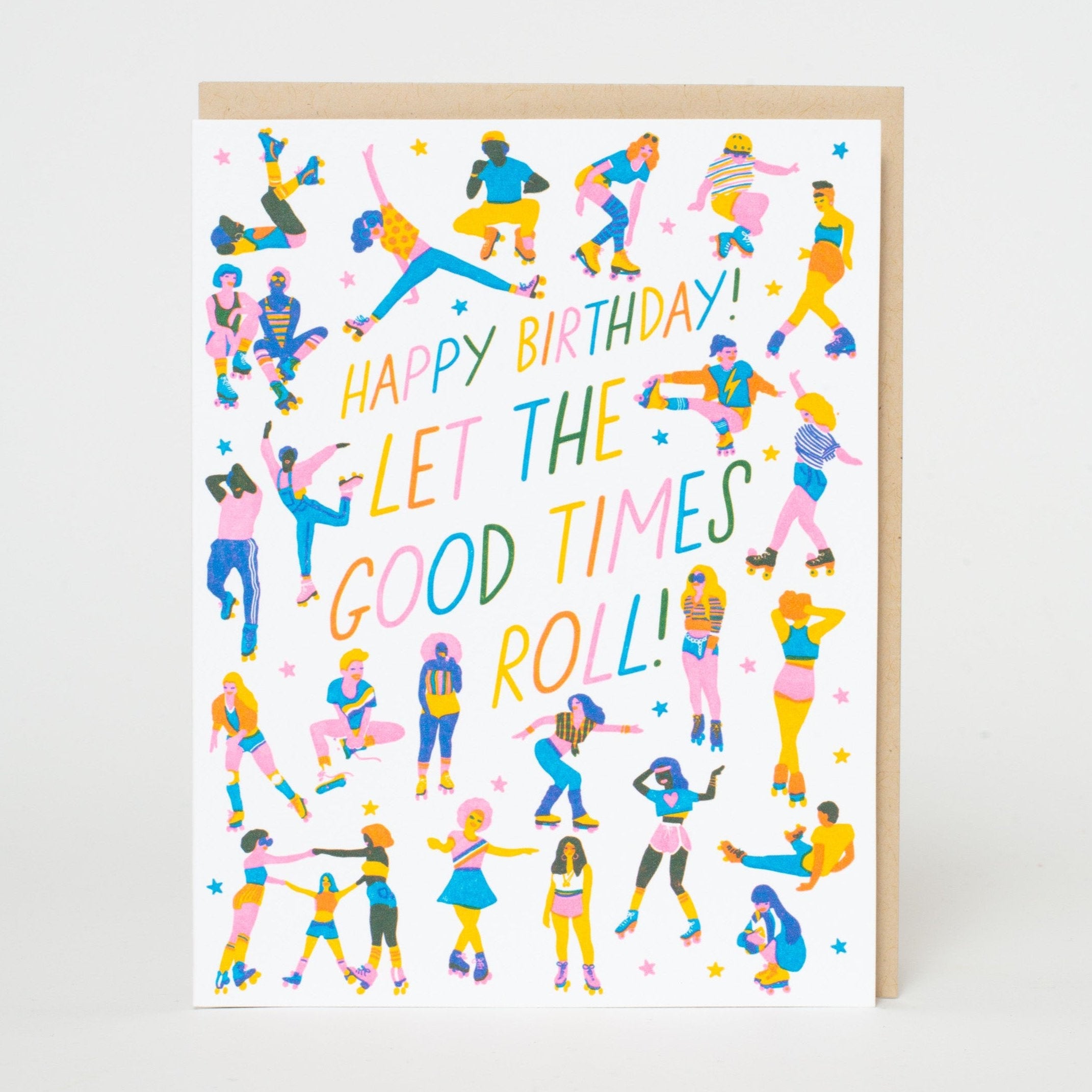 Roller Skate Birthday Letterpress Greeting Card